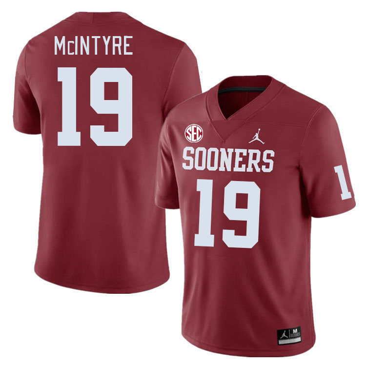 Men #19 Kade McIntyre Oklahoma Sooners 2024 SEC Conference College Football Jerseys-Crimson